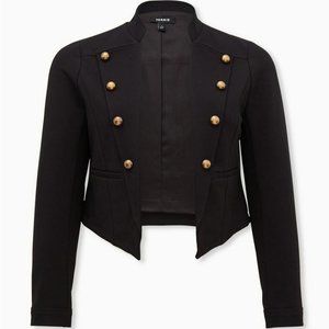 TORRID 3X 22-24 Black 4 Pointe Military Style Jacket Discontinued